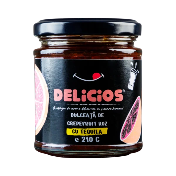 Dulceață de Grapefruit Roz cu Tequila, Gust Rafinant și Exotic 210g